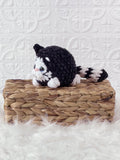 Handmade kitten crochet plushie shown from the front