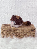 Handmade kitten crochet plushie shown from the front