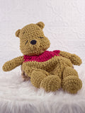 Handmade Winnie the Pooh crochet snuggler with a stuffed head and soft unstuffed body
