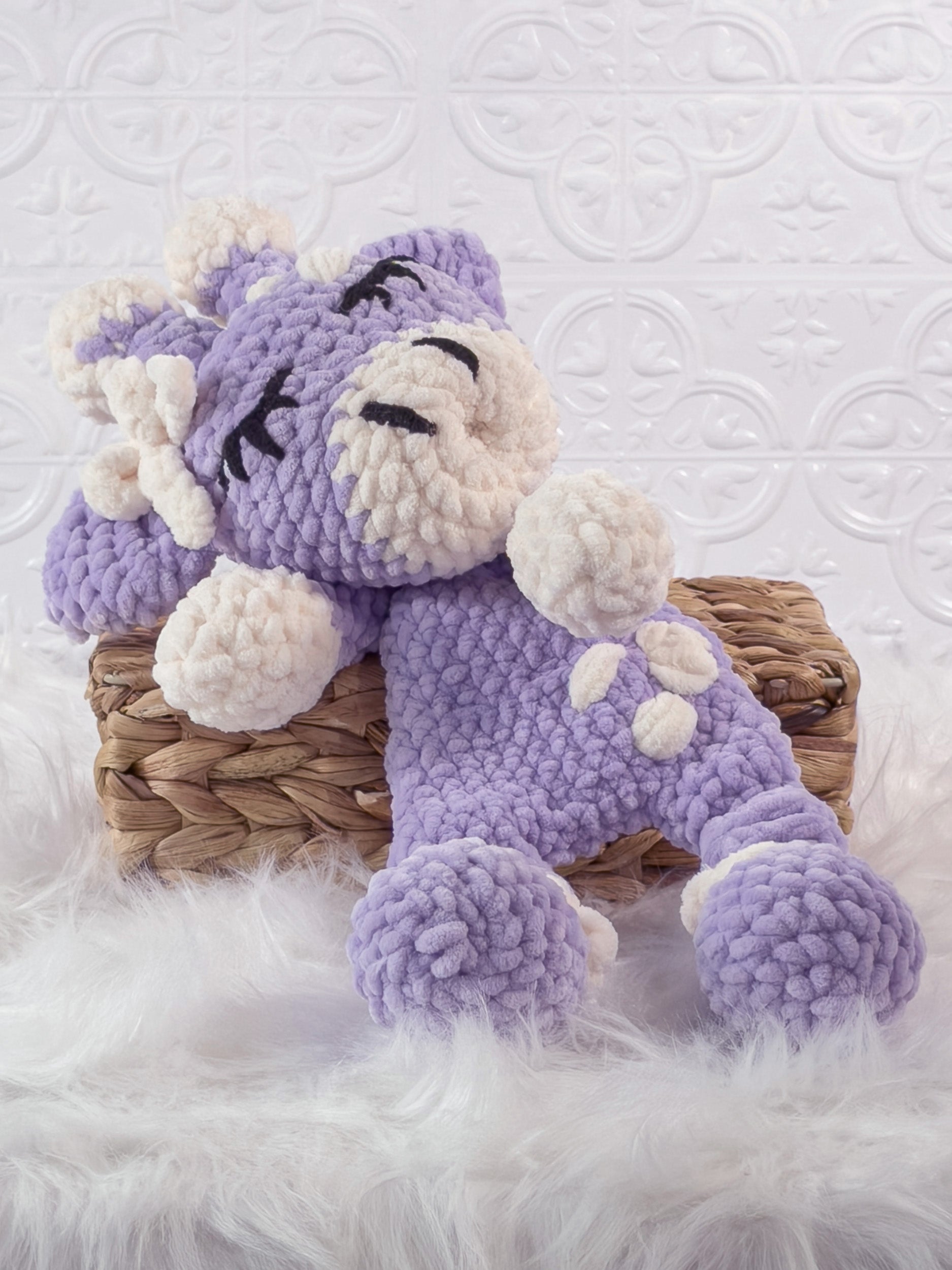 Handmade Giraffe crochet snuggler with a stuffed head and soft unstuffed body