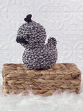 Handmade rubber duck crochet plushie shown from the front